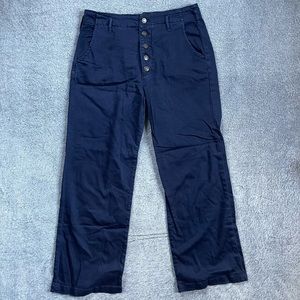 𝅺PILCRO Anthropologie Navy Button Fly Wide Leg Pants